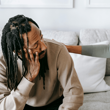A parent taking a moment