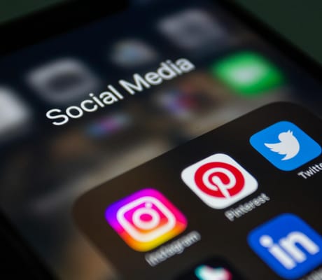 A phone screen showing a folder of social media apps